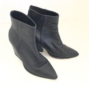 DOLCE VITA Issa Ankle Boots Leather Pointed Toe Black Women’s Size 9.5 Booties